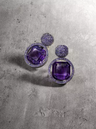 Amethyst and Purple Sapphire Earclips